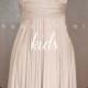 KIDS Light Taupe Bridesmaid Dress Convertible Dress Infinity Dress Multiway Dress Wrap Dress Twist Dress Flower Girl Dress