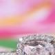 Engagement Rings, Halo, 18k White Gold Pave Set Engagement Ring Cushion Center Item 31888