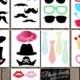 70% OFF SALE Photo Booth Props Download – Printable Photobooth with Mustache/Lips/Glasses/Crown/Wedding Signs - Wedding Party Decoration