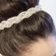Wedding headband, wedding hair accessory, crystals, beads, headband, hair bun, bridal, ribbon, bride, hairbun- CAPTIVE