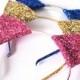 Glitter Kitty Cat Ears Headband, Halloween Fancy Dress Cat Woman Hairband, Glitter Cat Ears, Cat Headband - 30 cols available