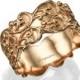 Rose Gold Wedding Ring Texture Ring Unique Wedding Ring Wedding Ring Bridal ring asymmetrical ring  Royal Ring Rose Gold Ring Band ring