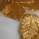 12 Gumpaste gold leaves for cake decorating, gold sugar leaves, cupcake decorating