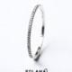 White Gold Diamond Eternity Ring 1.2mm 18k . Micro Pave Eternity Ring . Full Eternity . Wedding Band . Thin Diamond Ring. Diamond Stacking