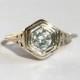 SALE!- Art Deco 14K White Gold Filigree .30 ctw Diamond Engagement Ring size 5