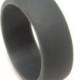 Set of Two (2) Silicone Rings - Mens Silicone Ring - Flexible Silicone wedding Band - Dark Gray Color
