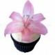 Edible Cake Pink Lily - 12 Cupcake Toppers - Cake Decoration - Birthday Decoration