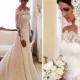 Vintage Long Sleeve Lace Wedding Dresses Off The Shoulder Garden Bride Gown