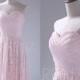 2015 Pink Lace Bridesmaid dress, Wedding dress, Empire Party dress, Prom dress, Sweetheart Knee-length dress (SL052)
