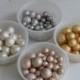 250 metallic and pearl luster fondant pearls, various sizes, for cake decorating, cake jewels, cake supplies, edible pearls, sugar pearls