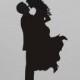 SALE Price!! Ships Next Day - Wedding Cake Topper Silhouette Groom Lifting his Bride, BLACK Acrylic Cake Topper [CT17]