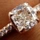 GIA 1.60ct Estate Vintage Cushion Diamond Micro Pave Rose Gold Engagement Wedding Ring