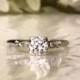 Antique Engagement Ring 0.60ct Transitional Cut Diamond Art Deco Engagement Ring 14K White Gold Diamond Wedding Ring Size 8!
