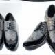 Men's Patent Leather Wing Tip Formal Shoe - Swarovski Crystal Wing Tip Shoe for Men -Groom's Shoe- Black Crystal Encrusted Shoes