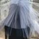 Bachelorette party Veil 2-tier with bow, white, short length. Bride veil, accessory, bachelorette veil, hens party veil, princess veil