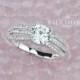 1.60 CT Round Cut Halo Engagement Ring Bridal band 14k Real Solid White Gold Amorphous Lab-Created diamond Lab Created Splitshank