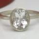 Eternally yours radiant topaz ring, white topaz ring, gemstone ring, sterling silver ring, oval ring, engagement ring, wedding ring, D397N