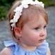 Flower Girl Headband, ivory lace