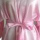Light Pink Satin Bridesmaids robes Kimono Crossover Robes Spa Wrap Perfect bridesmaids gift, getting ready robes, Bridal shower party favors