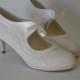 Wedding shoes, Salsa dance French Guipure lace ivory wedding shoe designed specially  #7011