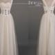 Ivory Beading Belt Chiffon Long Prom Dress/Beading A-Line Bridesmaid Dress/Ivory Party Dress/V Back Prom Dress/Long Prom Dresses  DH175