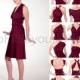 Short infinity dress in BEET RED shiny, A-LINE Free-Style Dress, convertible dress, infinity bridesmaid dress, short formal dress, bridal