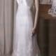 LJ214 Romantic illusion lace v back cap sleeves sheath wedding dress