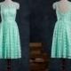Mint Lace Bridesmaid Dress, Wedding dress, Short Party dress, Prom dress, Formal dress (F005)