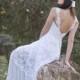 White Lace Bohemian Wedding Dress Boho Bridal Long Wedding Gown - Handmade by SuzannaM Designs