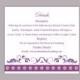 DIY Wedding Details Card Template Editable Text Word File Download Printable Details Card Eggplant Details Card Elegant Information Cards