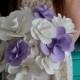 White and Lilac Paper Flower Wedding Bouquet