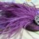 New handmade 1920s inspired mauve purple feather fascinator