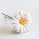 Daisies White Flower - Wedding Hair Accessories, Bohemian Wedding Hairstyles Hair Flower 