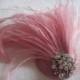 New handmade 1920s inspired pink feather fascinator