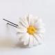Daisies White Flower - Wedding Hair Accessories, Bohemian Wedding Hairstyles Hair Flower