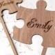 Puzzle Cake Topper, Rustic Wedding Cake Toppers, Puzzle Pieces Cake Topper, Personalized Cake Topper, Luxury Walnut Wood