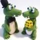 Alligator - Crocodile Wedding Cake Topper - Choose Your Colors