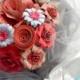 Handmade Paper Flower Bouquet in Gift Wrap - Pink
