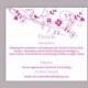 DIY Wedding Details Card Template Editable Text Word File Download Printable Details Card Eggplant Details Card Elegant Information Cards