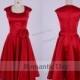 Elegant Red A-Line Satin Bridesmaid Dress/Mother of the Bride Dresses/short prom dress party/plus size dress 0322