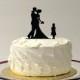 FAMILY OF 3 Silhouette Wedding Cake Topper Bride Groom + Child Bride Groom + Daughter Wedding Cake Topper Silhouette