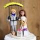 Portrait Wedding Cake Topper custom sports,bride,groom,paraglider,bride,groom,pet,clay characters,polymer clay figure,personalized