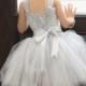Silver gray flower girl tutu dress, crochet tutu dress, baby tutu dress, toddler tutu dress, wedding tutu dress, tutu dress