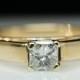 Reserved - Vintage Solitaire .28ct Princess Cut Diamond Engagement Ring 14k Yellow Gold - Free Sizing - Layaway Available