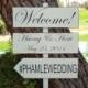 DiReCTioNaL WeDDiNg SiGnS - Classic Style Lettering - SoCiaL MeDia Sign -  Wedding Sign - Wedding Sign - 4ft Stake