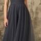 Dark Gray Long Lace Bridesmaid Dresses UK KSP401