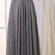 Gray Lace Cap Sleeves Long Bridesmaid Dresses KSP385