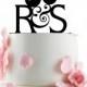 Custom Wedding Cake Topper - Personalized Monogram Cake Topper -Initial -  Cake Decor - Love Birds -  Bride and Groom