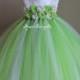 Lime Green and Ivory Flower Girl Tutu Dress Tulle Dress Toddler Dress Birthday Dress Occassion Dress 1t2t3t4t5t6t7t8t9t10t