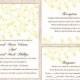 DIY Wedding Invitation Template Set Editable Word File Instant Download Printable Invitation Yellow Wedding Invitation Heart Invitation